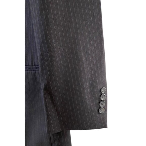 Joseph & Feiss 40S Dark Gray Pinstriped 100% Wool 2 Btn Blazer Sport Coat Jacket - Picture 3 of 7